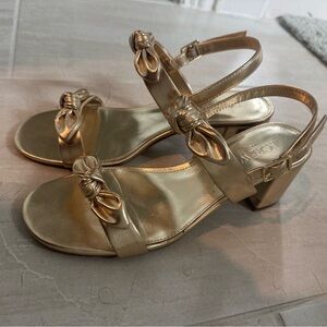 J. Crew Gold Block Heel Sandals